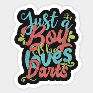 Just A Boy Who Loves Darts Gift graphic Sticker